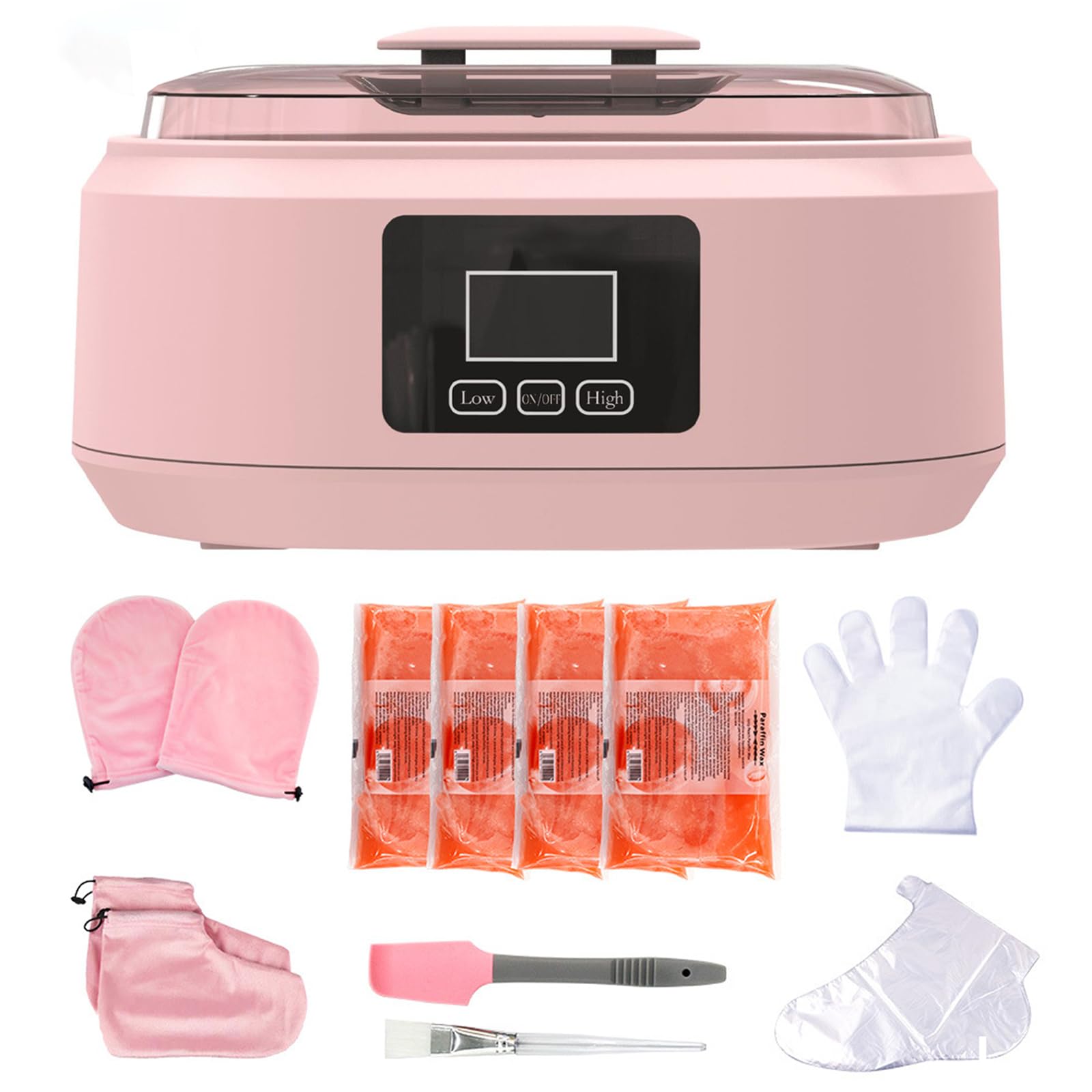 Set scalda paraffina, 3400 ml, con kit piedi caldi, paraffina per mani e piedi, touch screen, controllo della temperatura a 2 livelli, riscaldamento rapido, adatto per dormitori e uffici pink