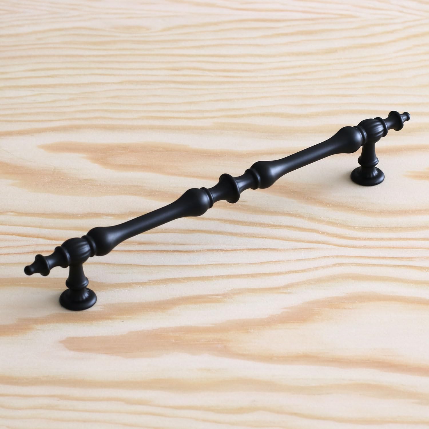 Badem10 Şehzade Kulp Mobilya Mutfak Dolabı Çekmece Dolap Kulpları Kapak Kulpu Kulbu Siyah 224 mm Metal