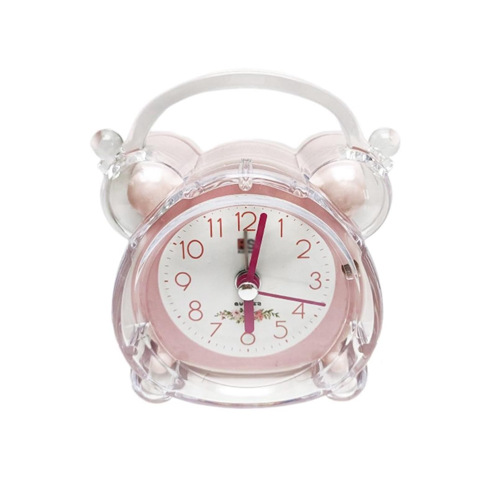 J9V4G6S3B5 Desk Clock Alarm Clock Battery Operated Silent Non Ticking Small Sleep Timer Home Bedside Table analogue alarm clock(Pink)