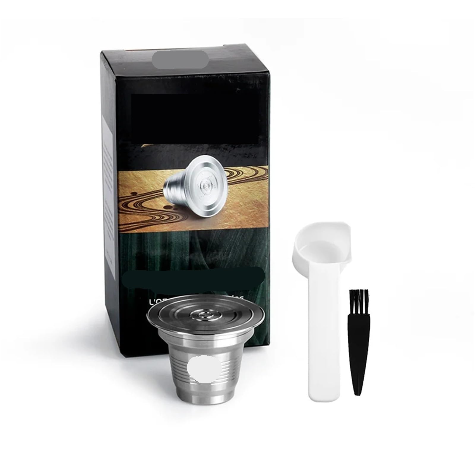 Compatible con cápsulas reutilizables Philips L'Or Barista | Cápsulas recargables de acero inoxidable; Se adapta a las máquinas L'Or Barista.(1big pod)
