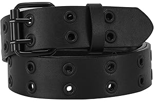 Double Grommet PU Leather Belt - The Perfect Punk Accessory for Women