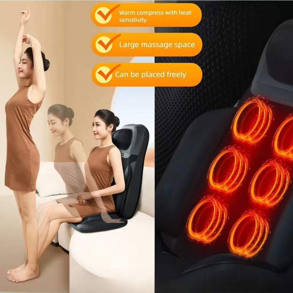 Cuscino massaggiante Shiatsu 3D con calore, massaggiatore profondo per schiena, collo e spalle, per uso domestico e ufficio, include modalità di vibrazione e adattatore UK