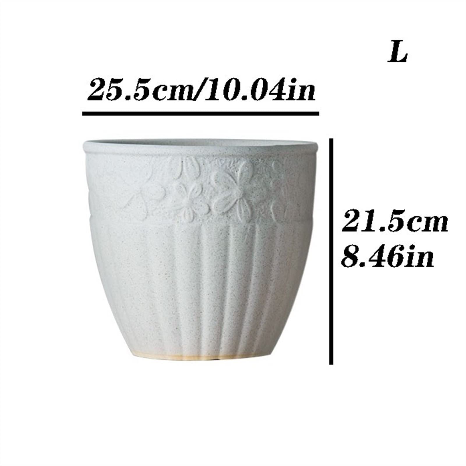 Doniczki na kwiaty doniczka ceramiczna z dużym otworem z otworami odpływowymi Orchidea kaktus ozdobna sadzarka, biało-niebieska doniczka ogrodowa (kolor: biały, rozmiar: L)
