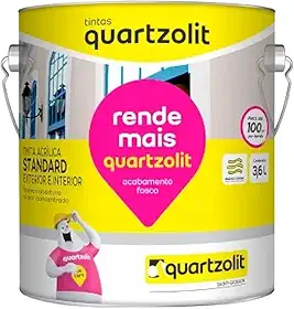 Kit Tinta Quartzolit Pérola 3,6L Com Trincha Média 2,5 Polegadas Para Pintura Residencial E Comercial