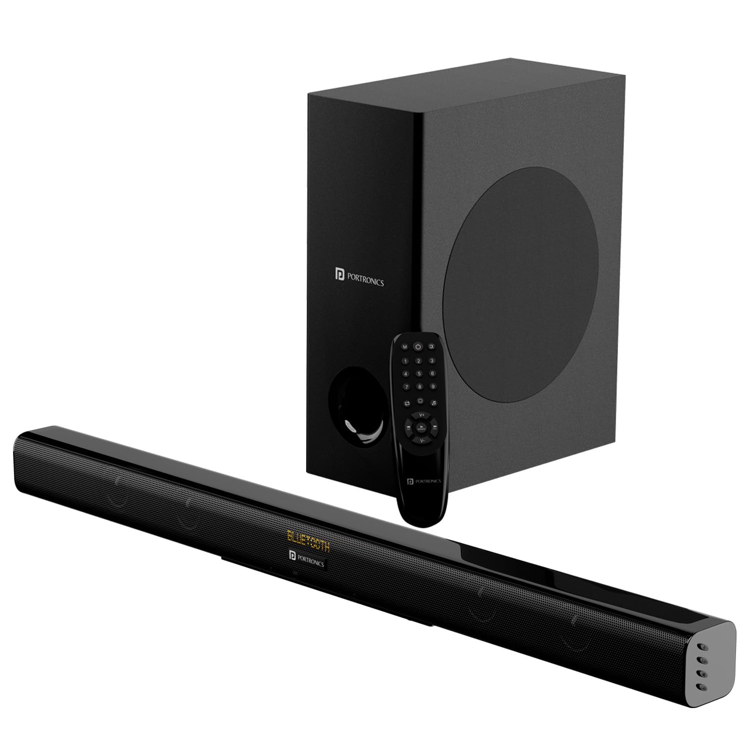 Portronics Pure Sound 104 100W Bluetooth Soundbar with Wired Subwoofer, Bass Blasted, Remote Control(Black)-image-37
