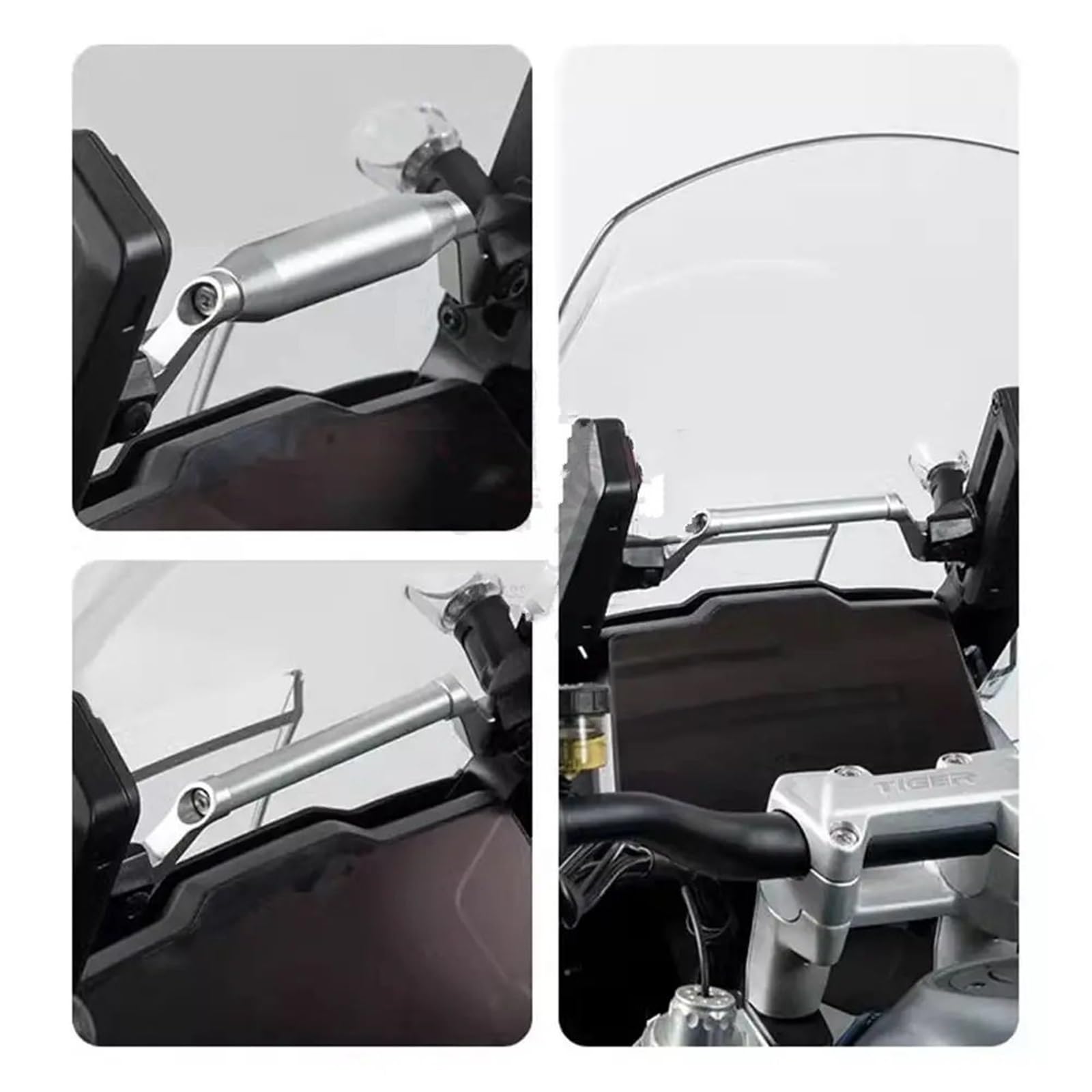 Motocyklowy uchwyt nawigacyjny GPS Uchwyt Do telefon komórkowy do nawigacji motocyklowej 12 mm/22 mm pasujący do Tiger 1200 GT Pro 2023- Uchwyt GPS(22mm Tube - Wired)