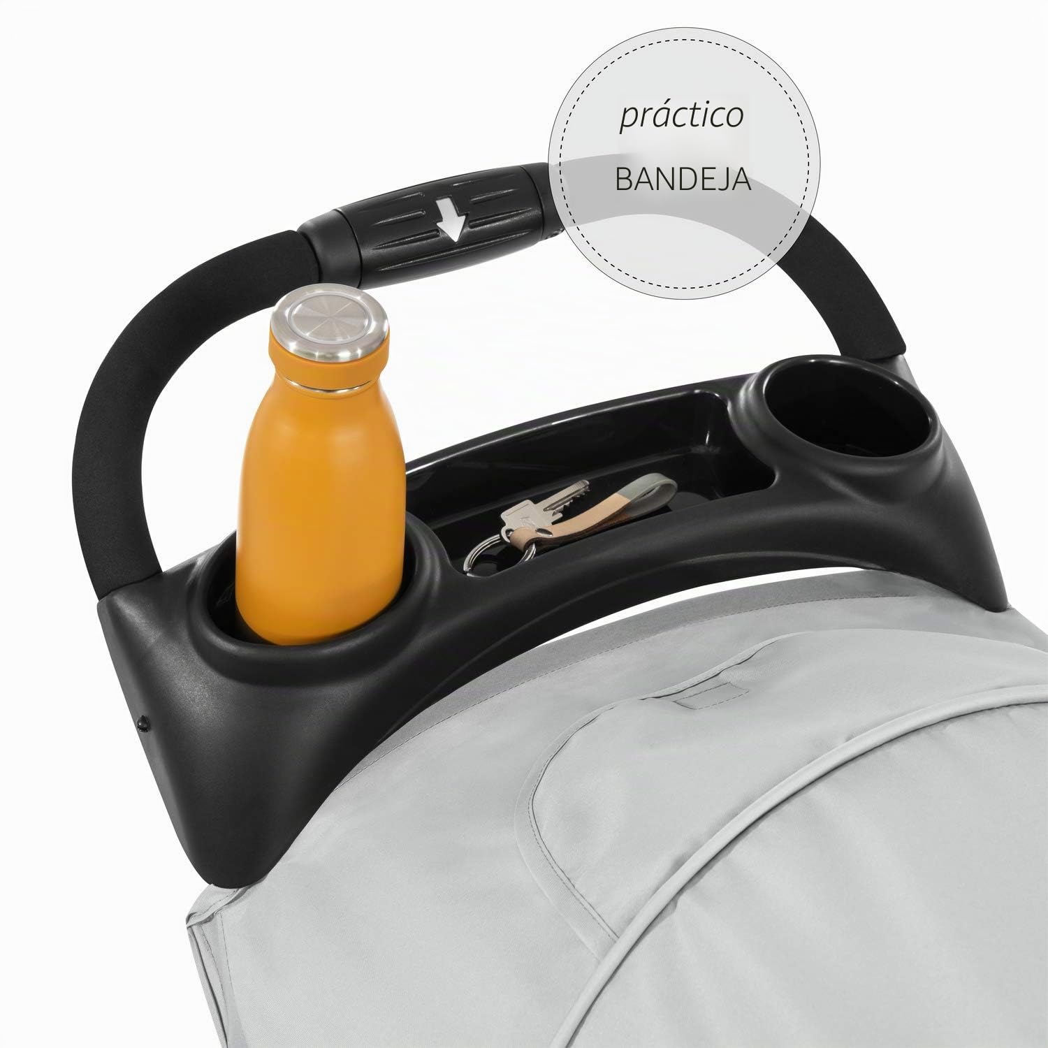 hauck Citi Neo 3 Silla de Paseo Ligera 3 Ruedas hasta 22 Kg con Pack de Accesorios XXL - Carrito Bebé con Volante de Juguete Protector de Lluvia y Mosquitera - 7,5 kg Reclinable y Plegable - Gris