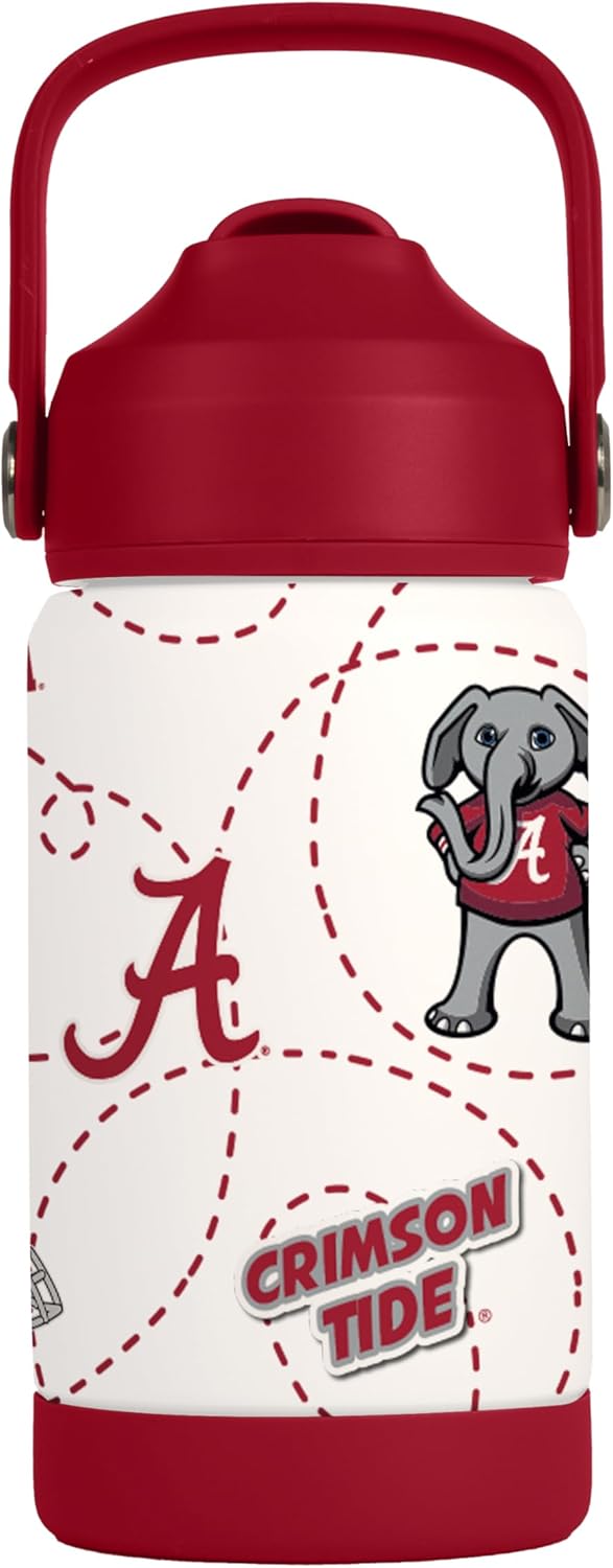 Logo Brands NCAA Mascot Stainless-Steel Kids Bottle -Soft Silicone Mouthpiece, Easy To Carry, Kid-Friendly Design- Great For School & On-The-Go