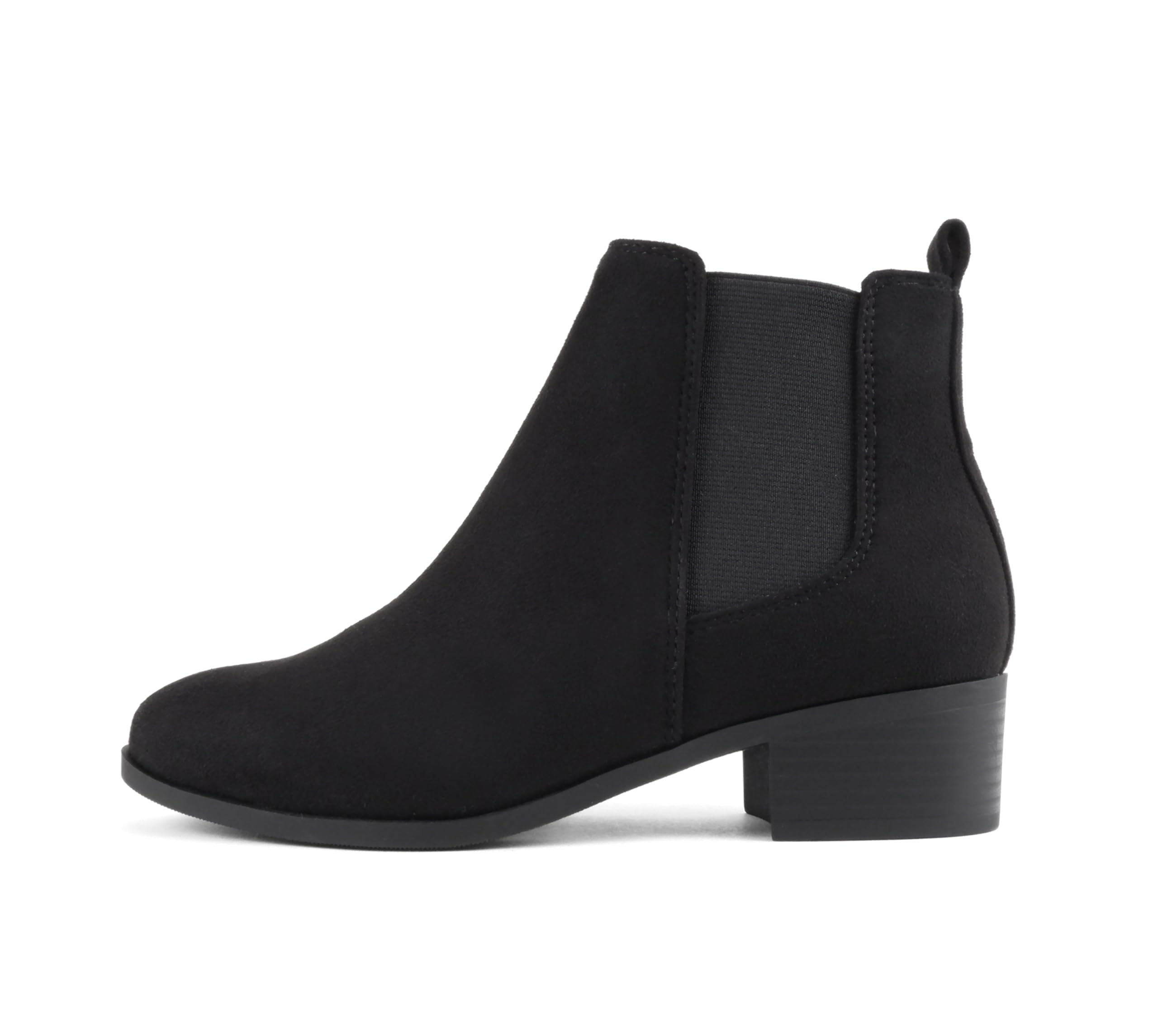 Soda TEAPOT WOMEN STACK LOW BLOCK HEEL CHELSEA FASHION ANKLE BOOTIE W DOUBLE ELASTIC GORE