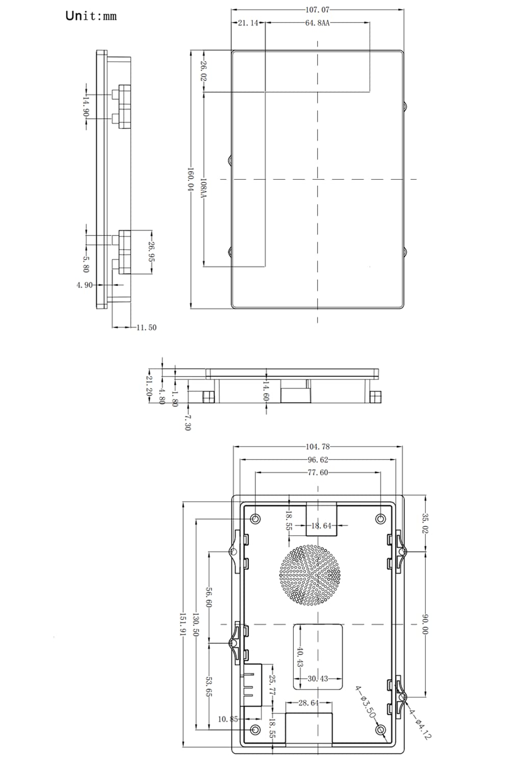Nextion inteligente pantalla 5" pulgadas NX8048P050-011C-Y táctil capacitiva 800x480 Serial HMI LCD-TFT módulo con carcasa Soporte de audio y video
