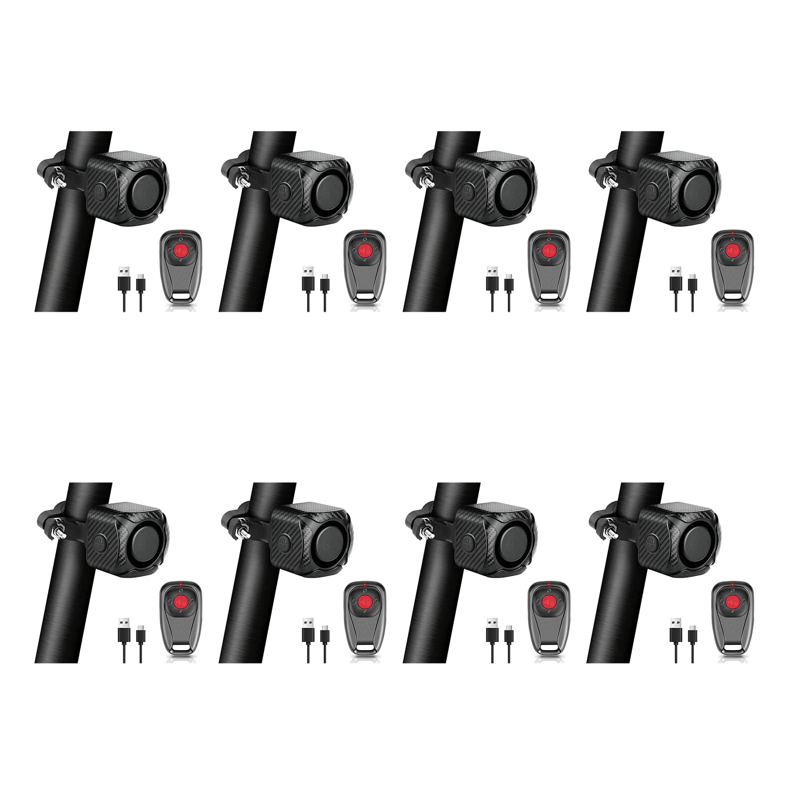 NineLeaf Zwei-Wege-Fahrradalarm mit Fernbedienung 8PK