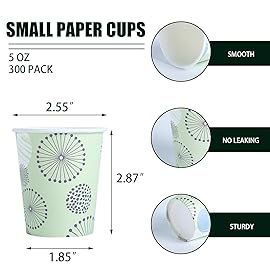 [300 Pack] 5 oz Mini Paper Cups, Small Mouthwash Disposable Bathroom Cups, Paper Coffee Cups 5 Ounce for Bathroom, Supermarket, Birthday Party, Travel, Events, Picnic, BBQ