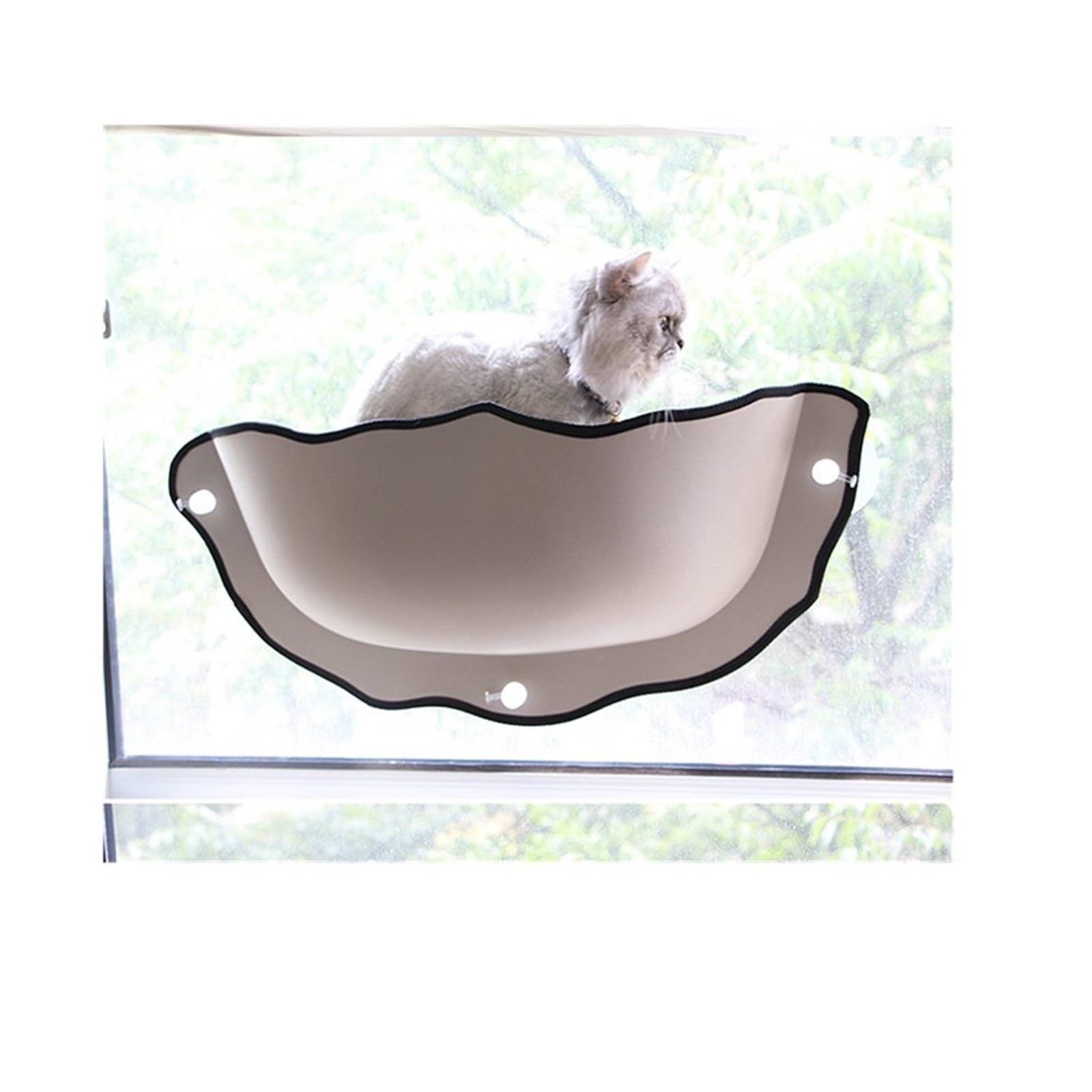 Cat Hammock Bed Frame Davanzale Della Finestra Morbido E Confortevole Eva Jumping Platform Ventosa Sospesa Lettiera For Animali Domestici Stabile E Confortevole(Green)