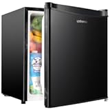 Upstreman 1&period;7 Cu&period;ft Mini Fridge with Freezer&comma; Dorm Essentials&comma; Adjustable Thermostat&comma; Energy Saving&comma; Low Noise&comma; Single Door Compact Refrigerator for Dorm&comma; Office&comma; Bedroom&comma; Black-FR17