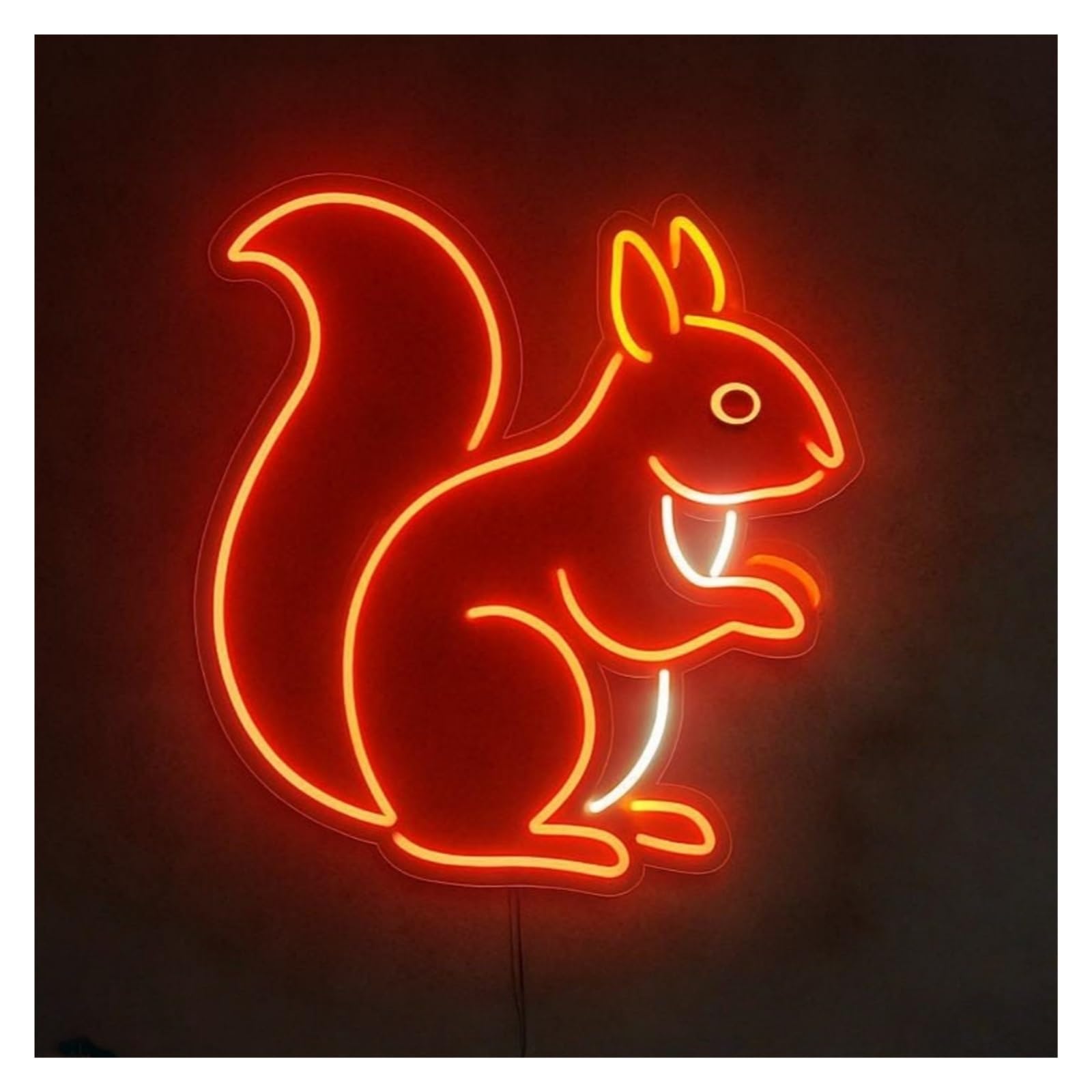 RONGCH Hanging Art Neon Signs Squirrel Neon Sign, Suitable for Home Bedroom Wall Decor with Brightness Adjustable 50cm