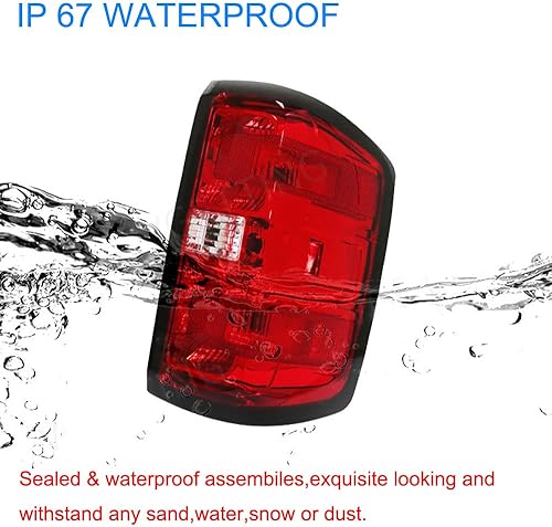 Miniatura 5 de MOCW Luz trasera estilo fábrica compatible con Chevrolet Silverado 1500 2500 HD 3500HD, GMC Sierra 3500 HD 2016-2018, bombillas de freno y arnés