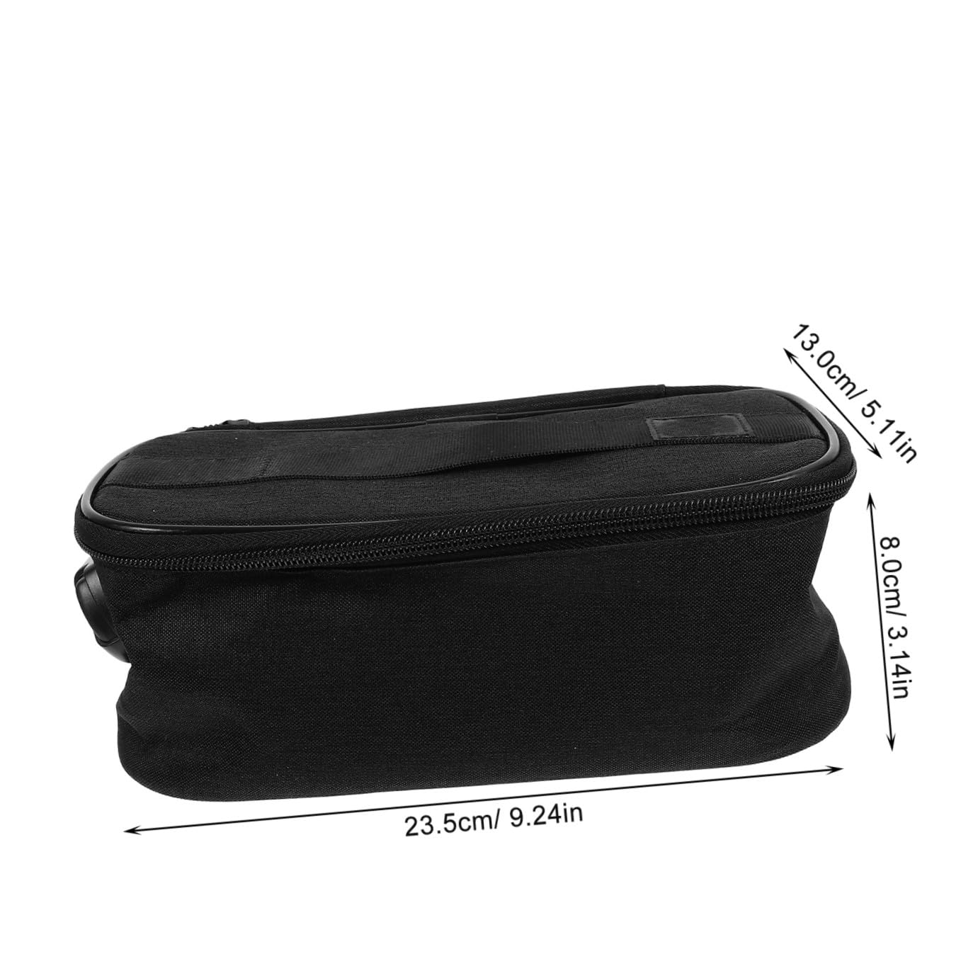 Schwarze Reisekosmetiktasche mit Mehreren Fächern aus Oxford Stoff | Platzsparend für Koffer, Tragbar für Party und Reise, für Make Up und Nagelwerkzeug