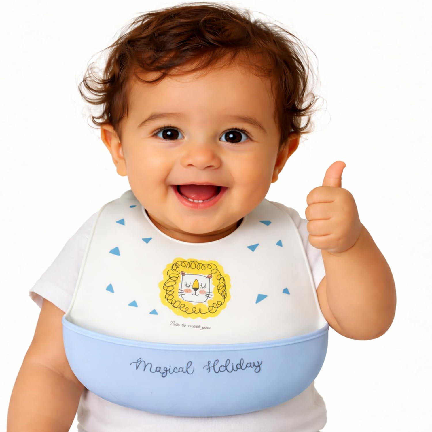 Silicone Bib for Baby Food Feeding BPA Free, Baby Apron Adjustable Straps With Food Pocket, Mess Free, Waterproof, Washable & Reusable Ideal for Babies 6 to 36 Months (White)-image-27