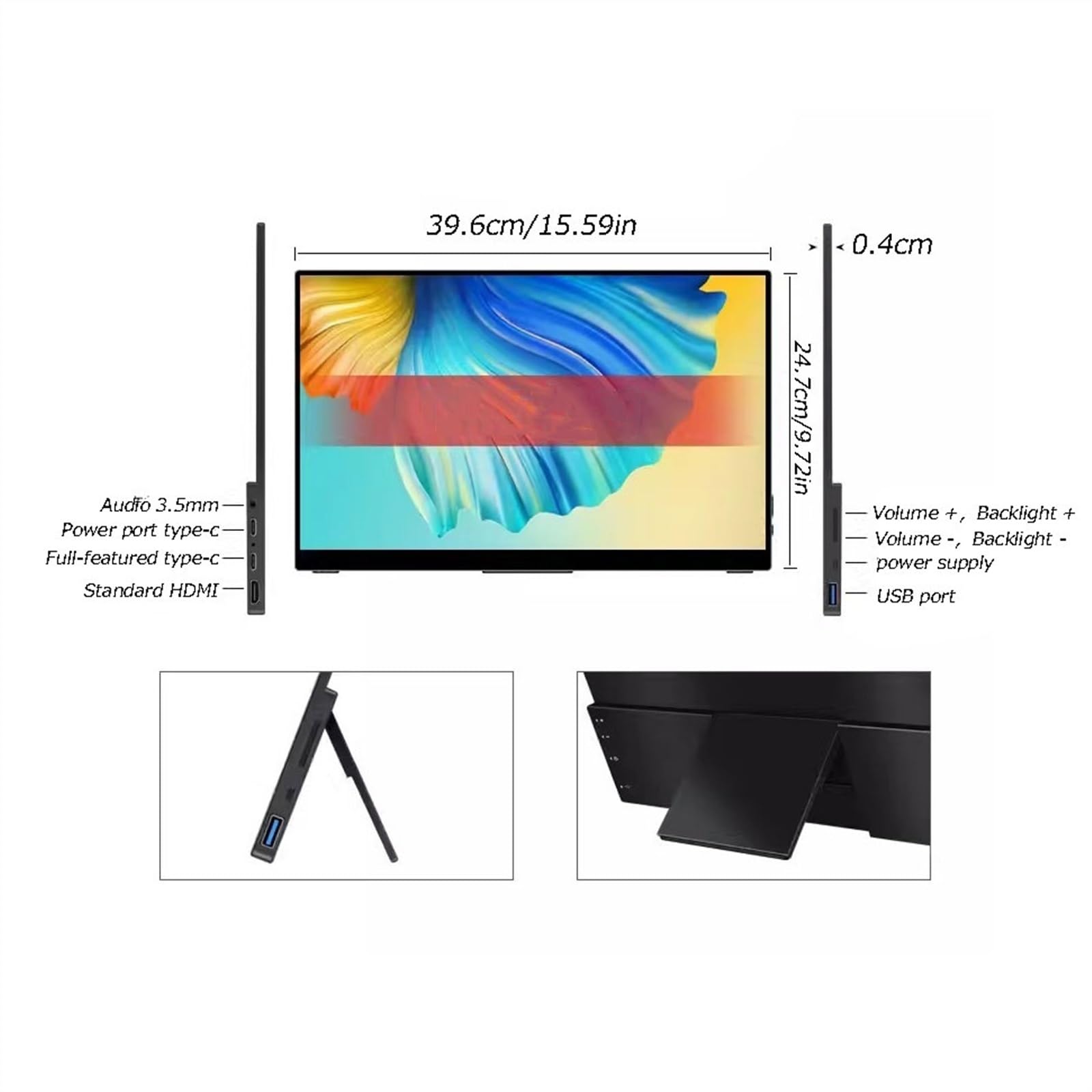 Ekran mobilny 17.3 Cal HDR Digitizer Board odręczny rysunek ekran dotykowy IPS Laptop zewnętrzny monitor rozdzielczość 1920 * 1080p przenośny