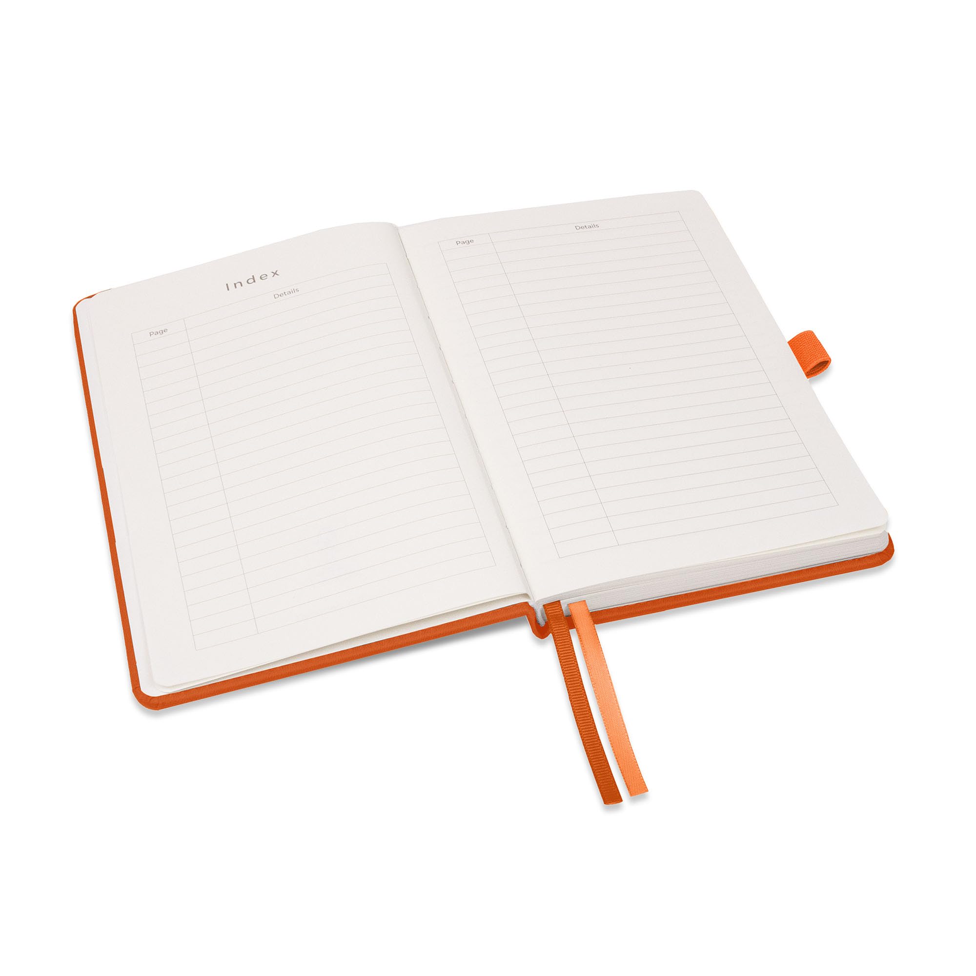 Notes London - Confezione da 50 quaderni A5 con copertina rigida cucita, pagine a righe numerate e contrassegnate con data, 100 g/m², 2 nastri, passante per penna, pagina contenuti, tasca, di