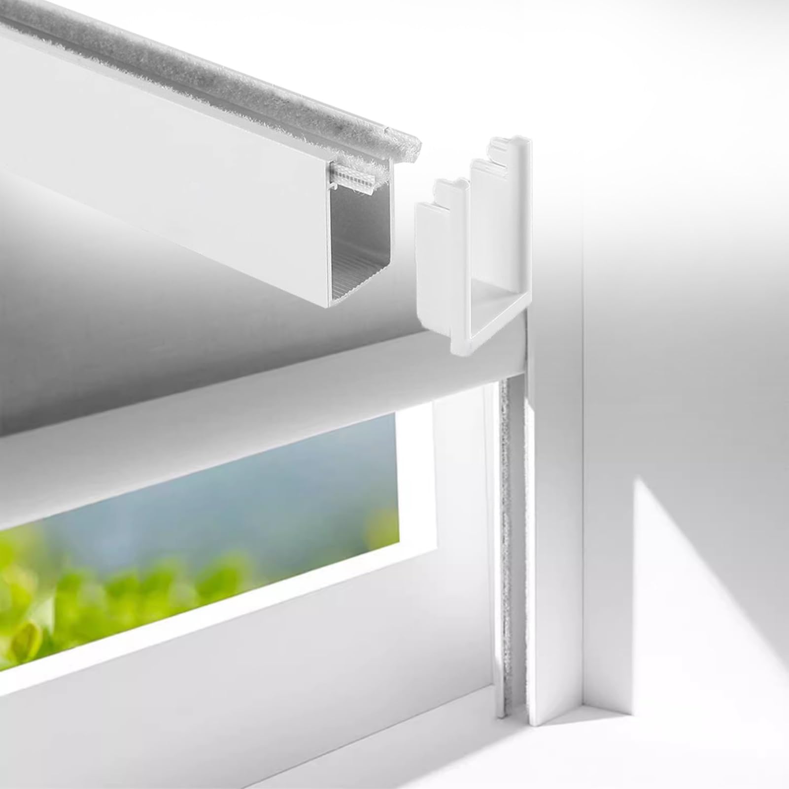 Light Blockers Side Tracks, 2PC U-Shaped Privacy Light Blocker Strips Window Shades Side Rail