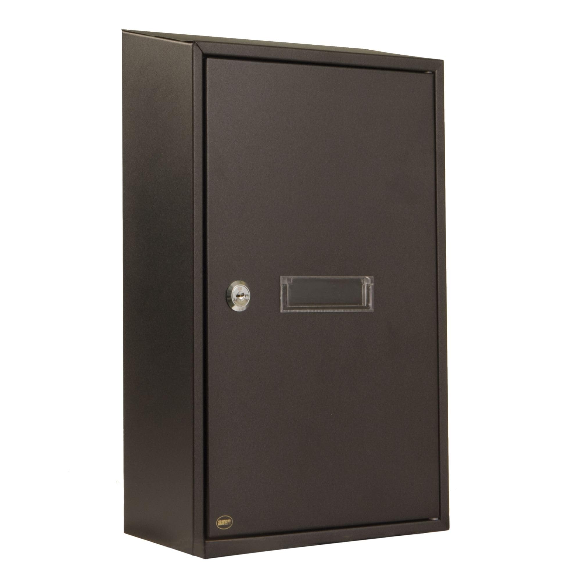 Amig - Cassetta postale - Cassetta postale interna formato A4 - Pratica per raccolta lettere - 40 x 25 x 10 cm - Acciaio - Nero