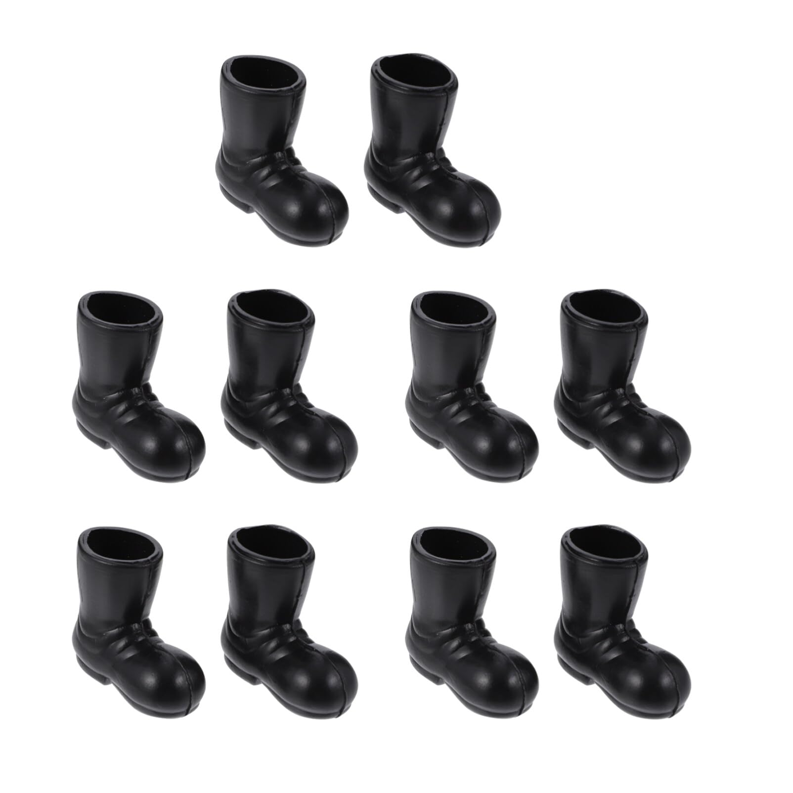 JOINPAYA 5 Pairs Christmas Boots Model: Mini Christmas Shoes Model Simulated Santa Boots Miniature Black Shoes for Party Favors Dollhouse