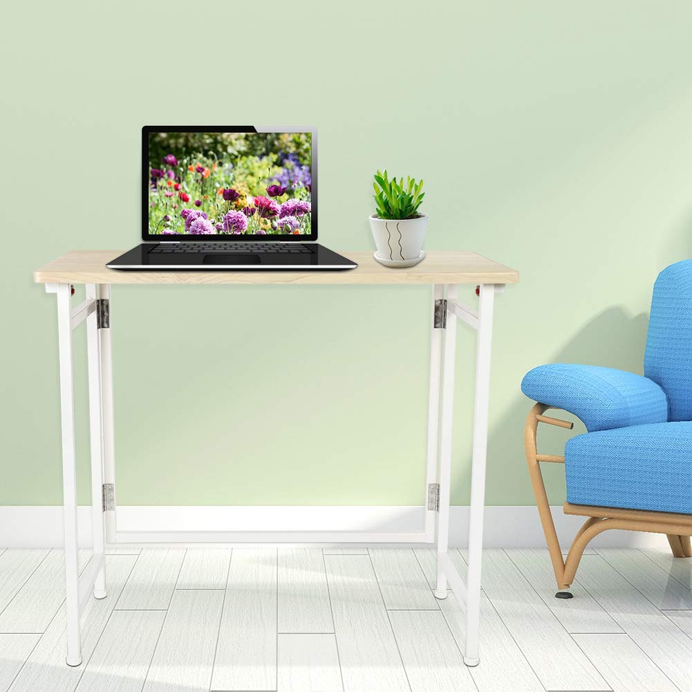 Table pliante gain de place et bureau d'ordinateur pliable pour le télétravail dans le salon