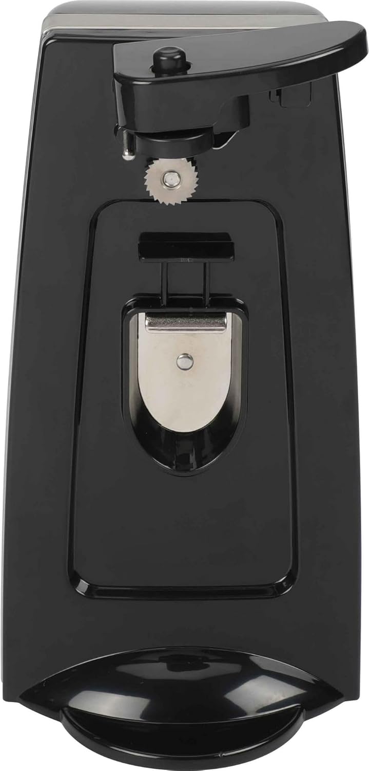 Electric Can Opener with Knife Sharpener and Bottle Opener - Effortless Kitchen Gadget for Easy Can Opening