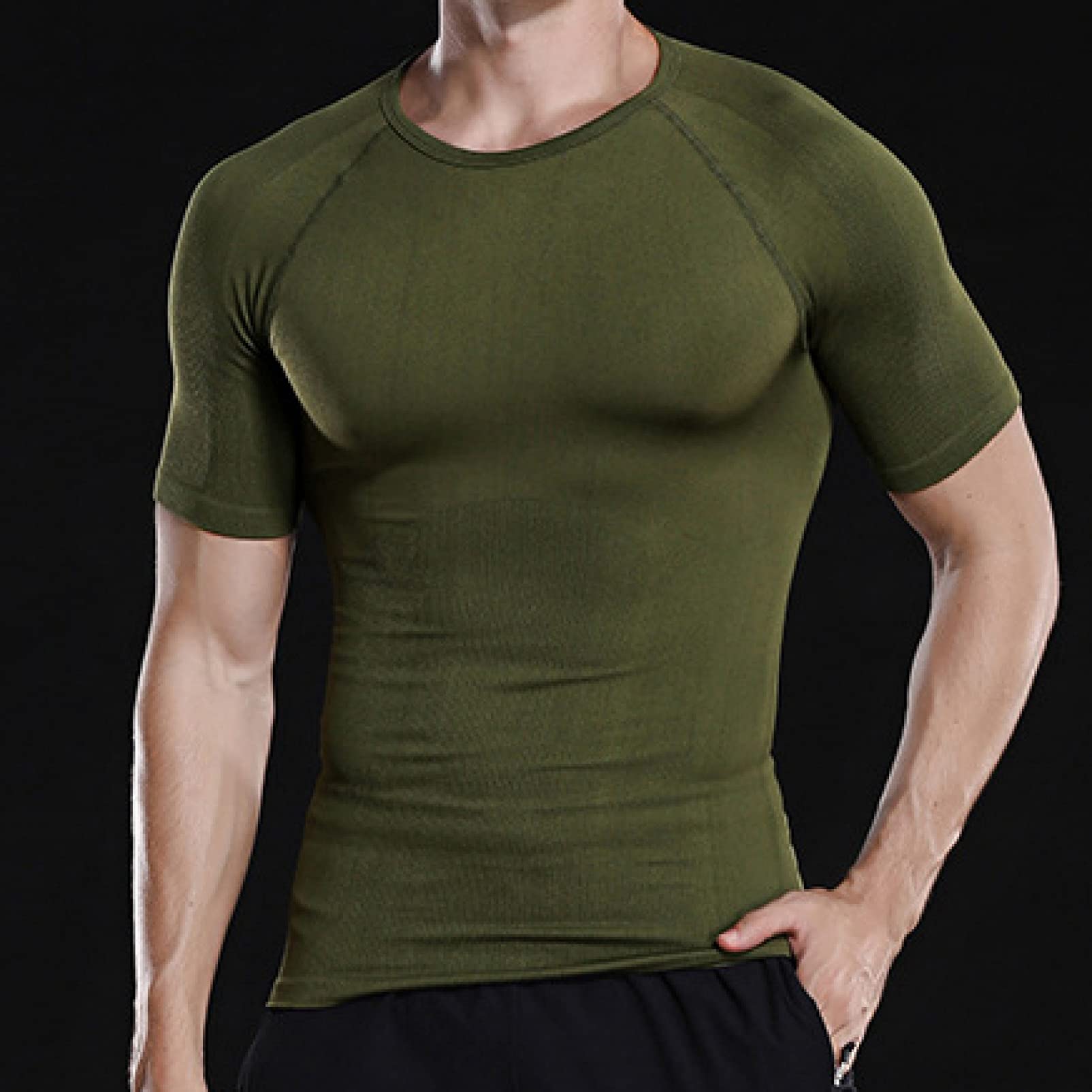 Męska odzież modelująca tank top z okrągłym dekoltem kompresyjne koszule odchudzające odchudzanie odchudzanie modelowanie ciała podkoszulek na siłownię dobre