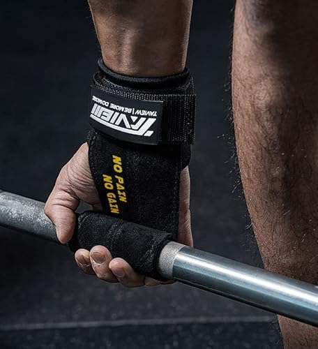 Taview Premium Weight Lifting Wrist Hooks Straps For Maximum Grip Support - Deadlift Gloves And Grip Pads Alternative In Fitness Gym Power Training Like Pull Up Deadlifting & Shrugs #TOP1