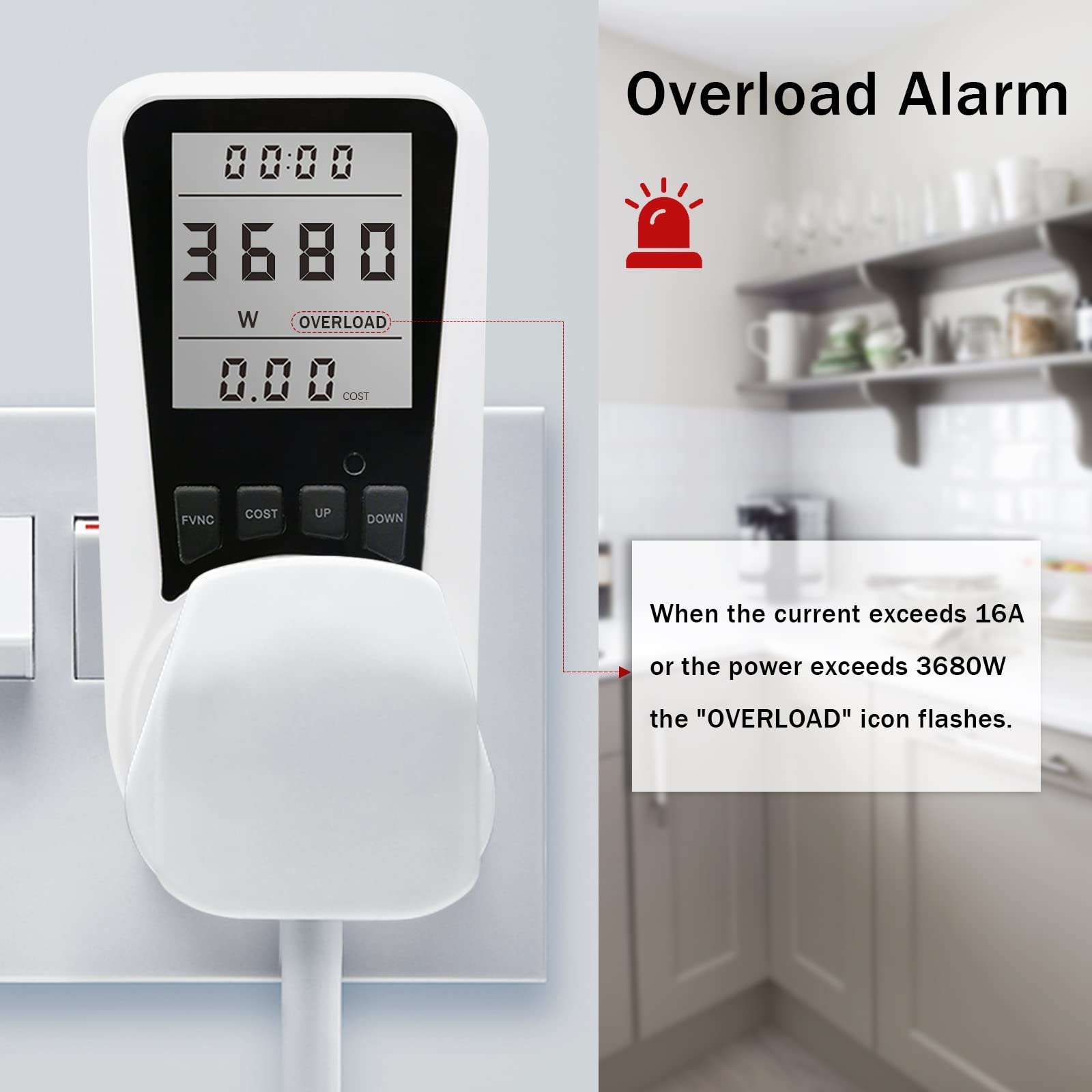 Buy UK Plug Power Meter 2 Pack, Watforsh Electricity Usage Monitor LCD