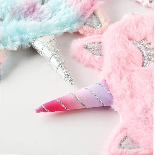 Miniatura 4 de Máscara de dormir para niños paquete de 2 máscaras de ojos para niños para dormir máscara de felpa suave con los ojos vendados cubierta de ojos para