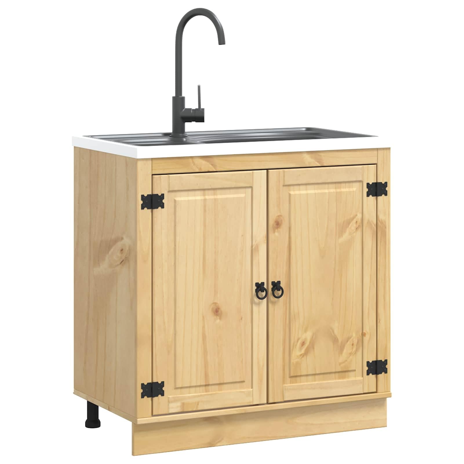 Homgoday Eleganter Kiefernschrank mit viel Stauraum - Modernes Design für Wohnzimmer und Esszimmer Model42007570