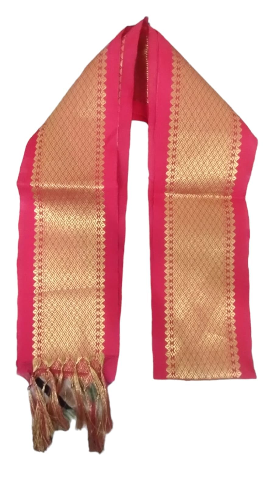 Traditional Man Silk Stole, Traditional Design with Fringe Detail-image-10