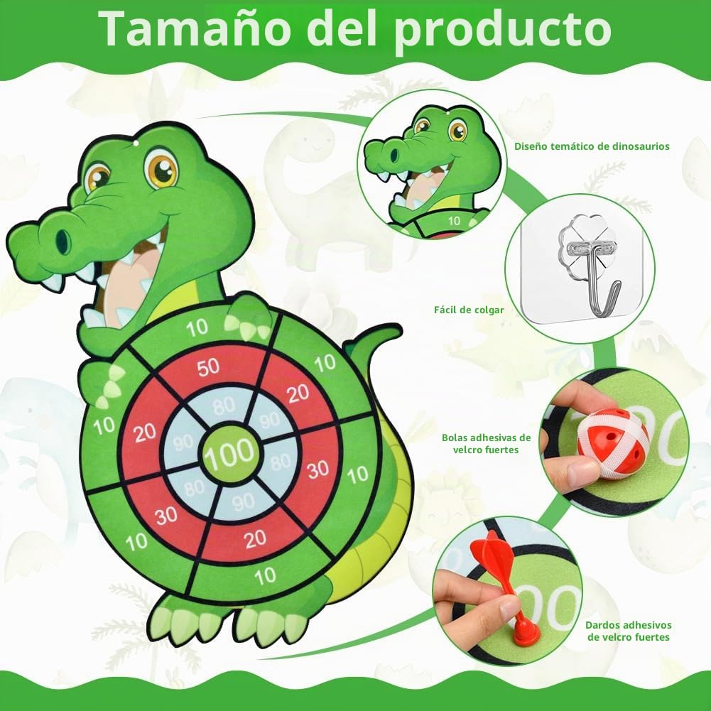 Vicloon Diana Niños 66CM Dardos Doble Cara Juego Tablero 12 Bolas Adhesivas Pistola Aire