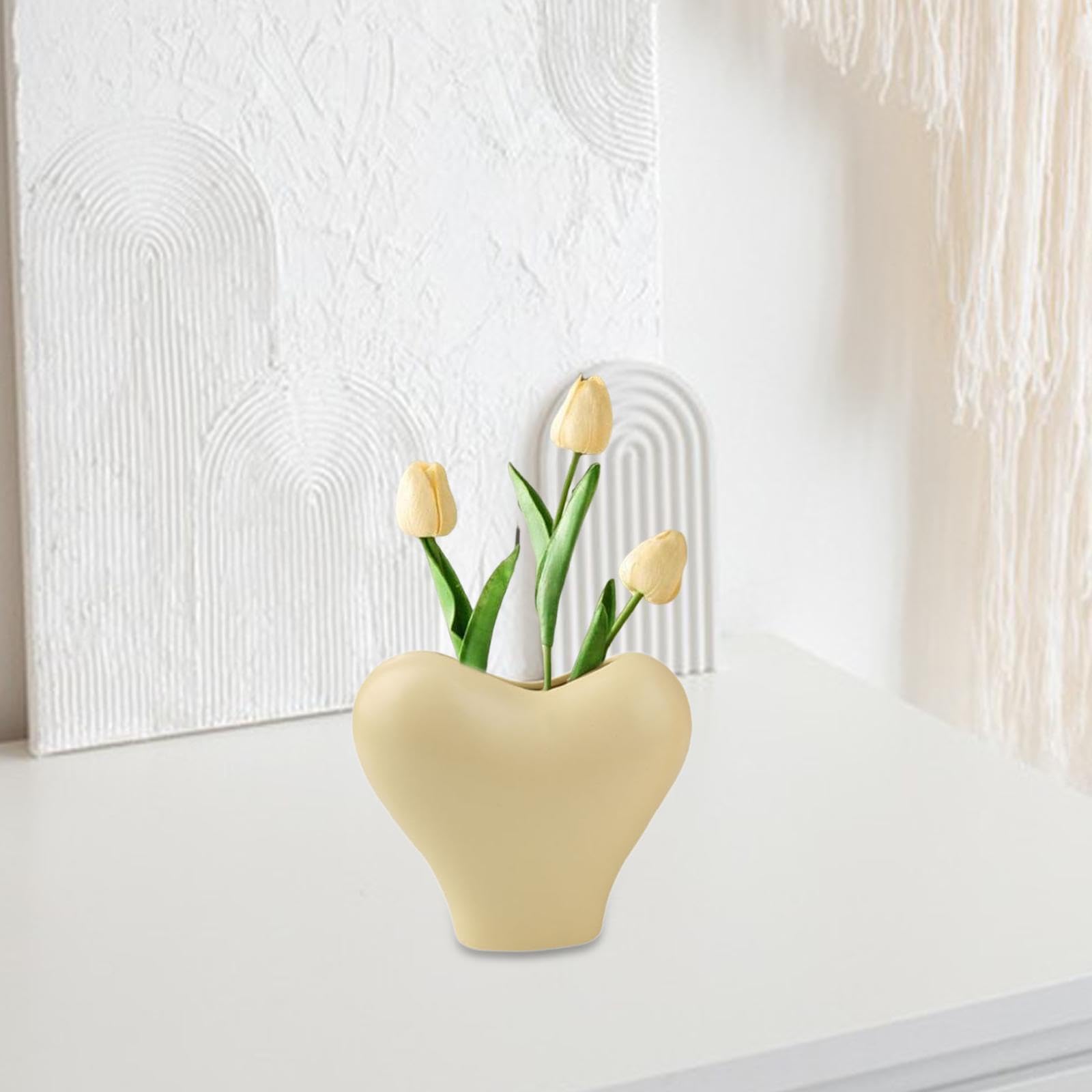 Amazon.co.jp: KQFCAZRE ハート型の陶器の花瓶、フラワー