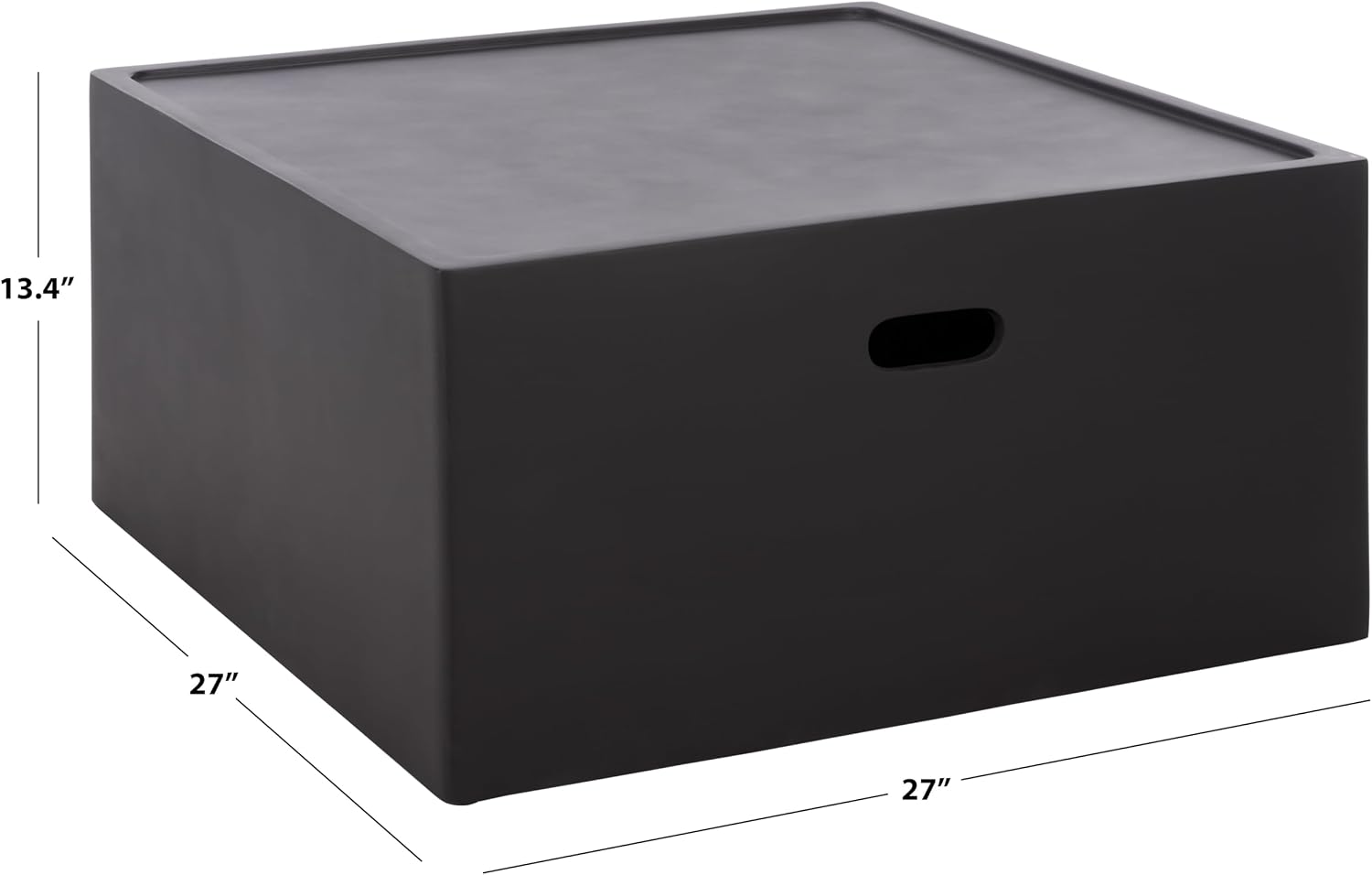 SAFAVIEH Outdoor - Georgia Square Coffee Table - Black - Fully Assembled - Weather Resistant - Ideal for Deck, Patio, Backyard, 27" W x 27" D x 13.4" H (PAT1302A)