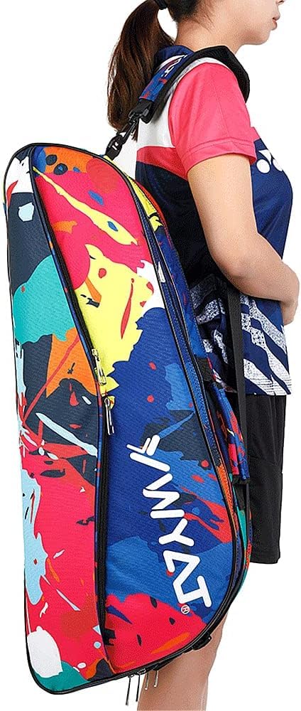 Sport Tent- Schlägertasche wasserdichte Tennistasche Tragbare Squashtasche Große Badmintontasche Racketbag für 6 Schläger Badminton Tennisausrüstung Sport Reisetasche