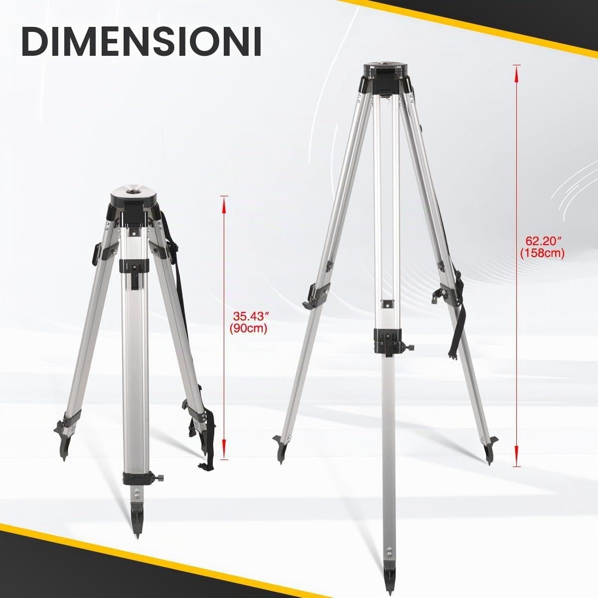 3M - Set di livellamento telescopico e treppiede di misurazione, set di misurazione ad alte prestazioni (portata 3 metri, treppiede nero)