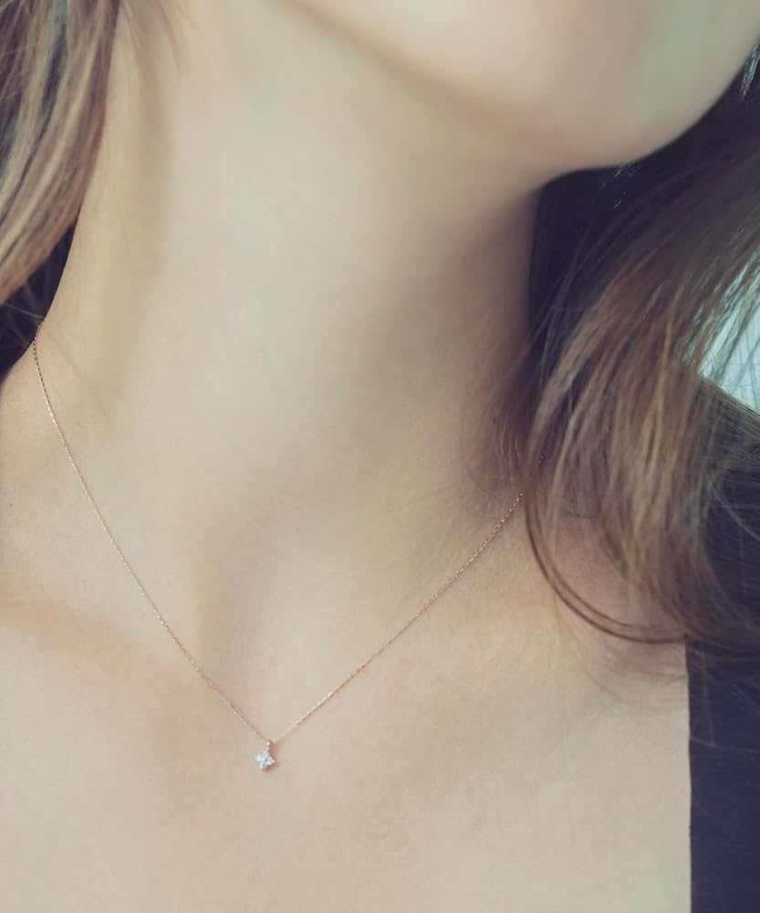 ete ネックレス ピンクゴールド 10k K10MPG ミストピンク ホワイトトパーズ/ブラウンダイヤモンド