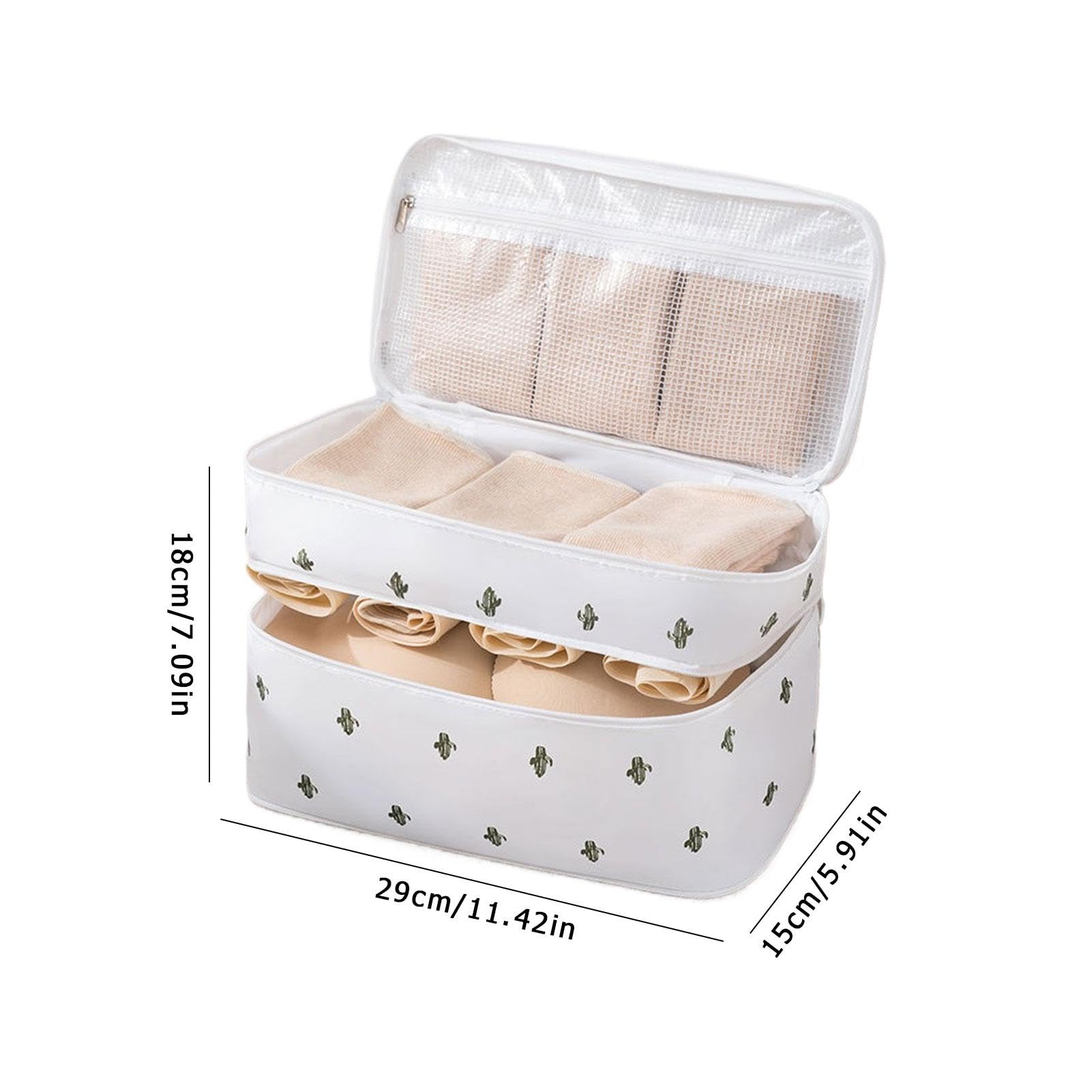 Organizer da viaggio for biancheria intima, borsa portaoggetti for reggiseni e lingerie, accessorio multifunzione for riporre la biancheria intima.(White)