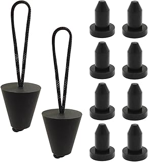 10Pcs Kayak Drain Plug,DanziX Silicone Scupper Plugs,Kayak Scupper Plugs Drain Holes Stopper Bung with Lanyard for Most Kayak Canoe Pedal Boats
