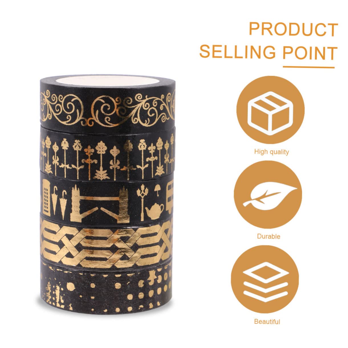 Housoutil 3 Sätze Washi Tape Dekoratives Klebeband Für Diy Scrapbooking Und Tagebuchgestaltung Leicht Und Vielseitig Für Kreative Projekte Für Glasbehälter Notizbücher Und 5 Rollen * 3