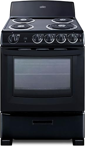 Miniatura 11 de Summit Appliance RE2031B Estufa Eléctrica de Bobinas de 20" de Ancho, 4 Quemadores, Interior de Porcelana, Bandejas de Goteo Cromadas (Negro, 20