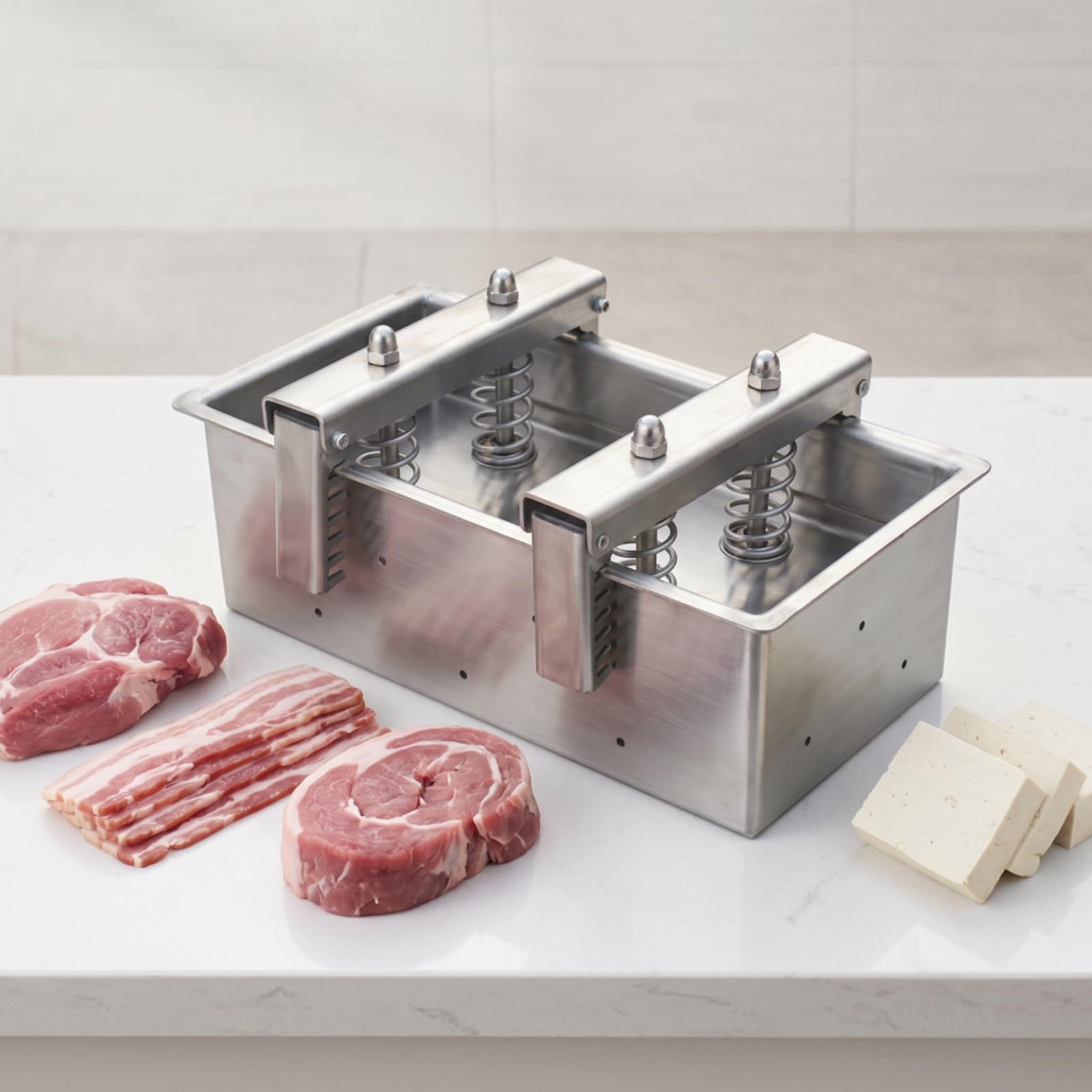 Formadora Hamburguesas Rectangular Compactador Profesional para Cocineros, 2kg 250 100 100mm