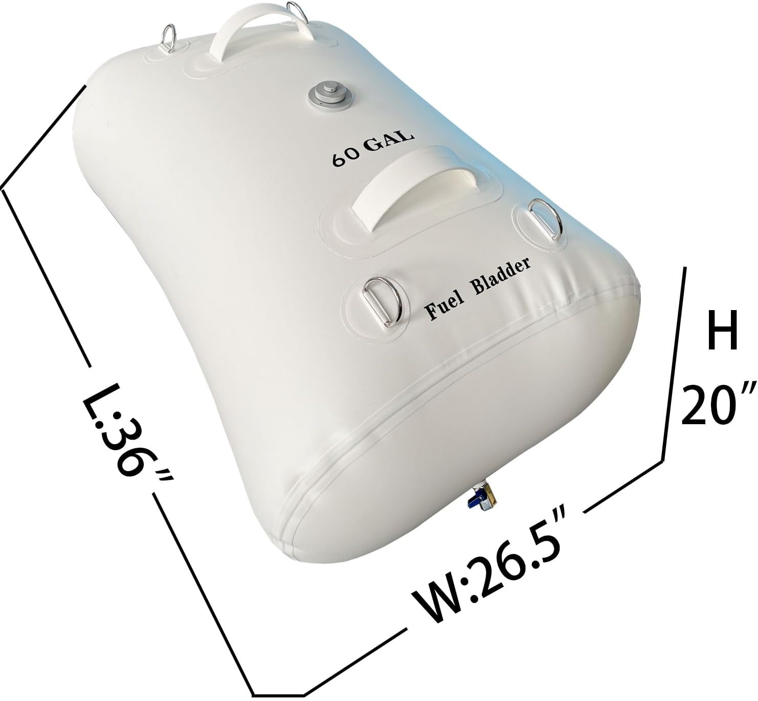 Fuel Bladder Emergency Tanks for Extended Range Fishing,Boating,Yachting,Sailing, Ferrying,Marine Cruising Trips and Motor Sport Racing (60 Gallons)