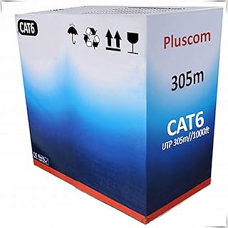 IMBTECH| 305Meters FTP Cat6 Network Ethernet Cable, 0.57mm CCA Network Cable, High-Speed Data, RJ45 Cable, Networking Cable, LAN, Compatible with CAT5 / 5E / CAT6, EIA/TIA-568 Category 6 (Black)