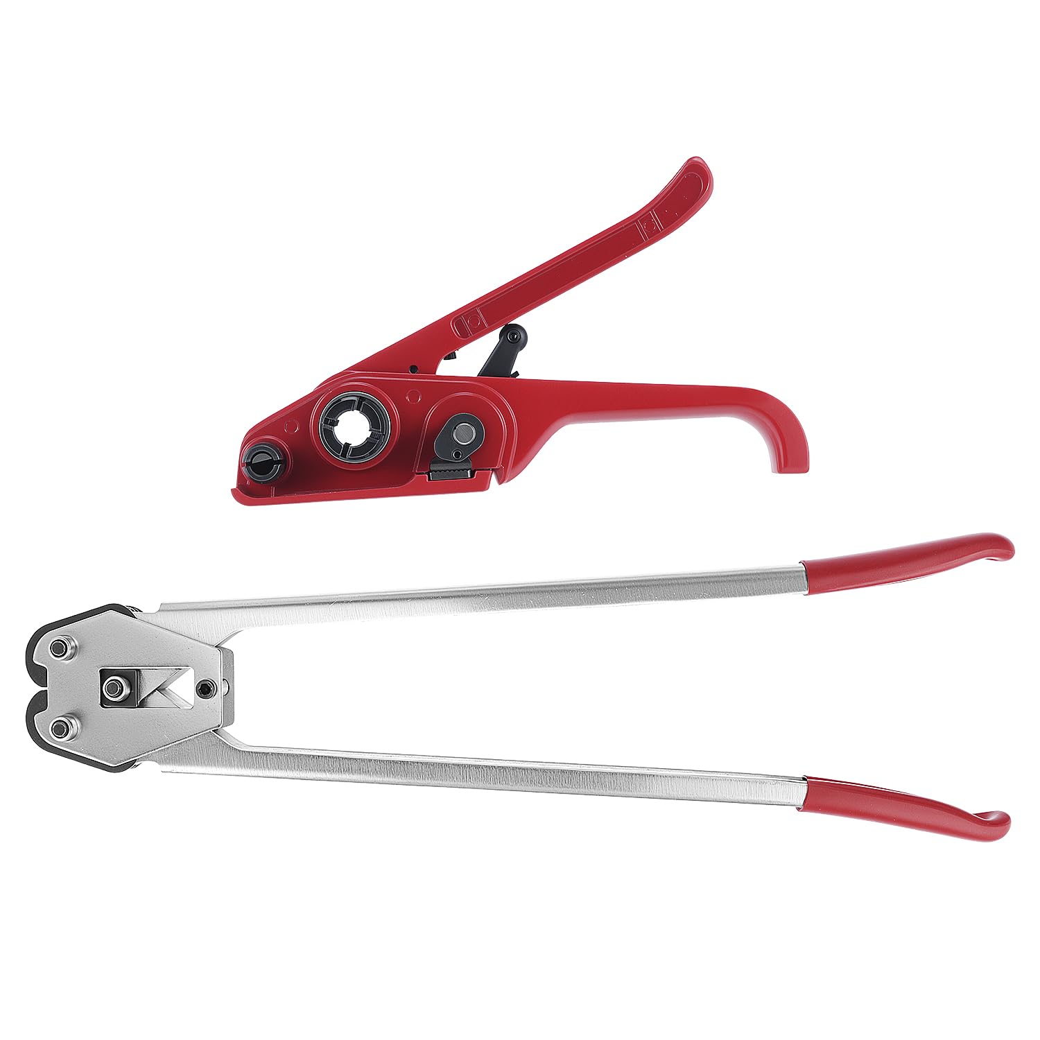 Kit di Utensili per Legatura ad Alta Resistenza per reggette in polietilene da 1/2" a 3/4", Include tenditore per reggette in polietilene, utensile per Fascette sigillanti e 200 sigilli.