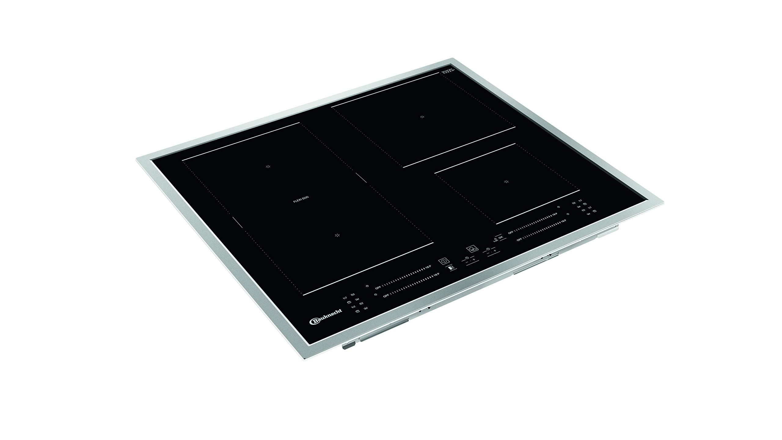 Bauknecht Plaque de cuisson à induction BS 7160C FT/Flexi Duo/Booster/Direct Access Touch Control/Indicateur de chaleur résiduelle/Cadre plat en acier inoxydable 50,7 x 67 x 54 cm